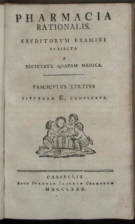 Fasciculus Tertius Litteram E, Complexus.