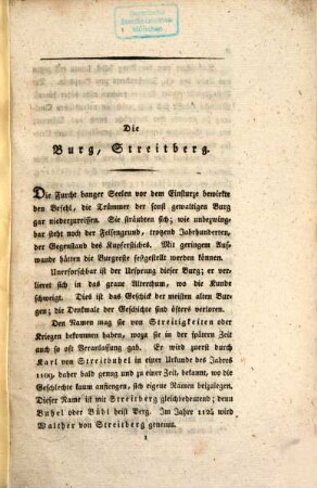 Die Burg Streitberg : geschichtlich dargestellt