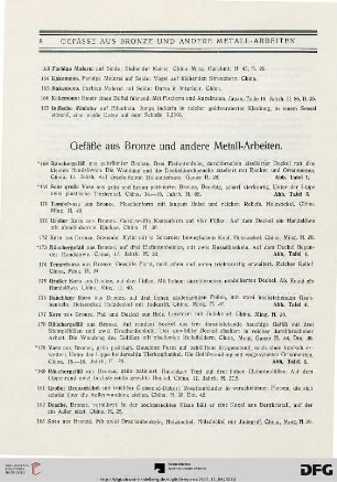 Gefäße aus Bronze und andere Metall-Arbeiten (Nr. 168-220a)