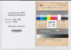 Entnazifizierung Heinrich Nienhaus, geb. 29.12.1894 (Telegrafenleitungsaufseher)