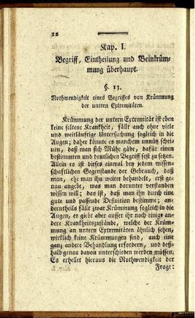 Kap. I. Begriff, Eintheilung und Beinkrümmung überhaupt.