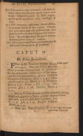 Caput 17. De Filio specialiter.