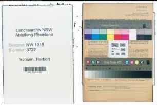 Entnazifizierung Herbert Vahsen , geb. 06.06.1918 (Bauunternehmer)
