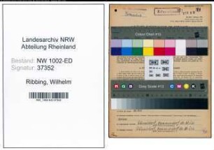Entnazifizierung Wilhelm Ribbing, geb. 10.11.1894 (Lehrer)