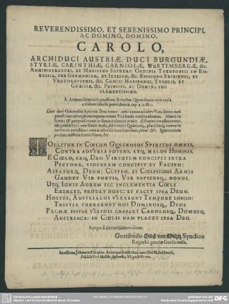 Carolo Archiduci Austriae
