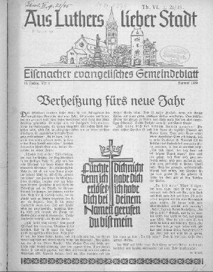 Eisenacher evangelisches Gemeindeblatt : Januar 1939