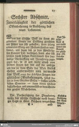 Sechster Abschnitt. Zuverläßigkeit der göttlichen Offenbahrung in Ansehung des neuen Testaments
