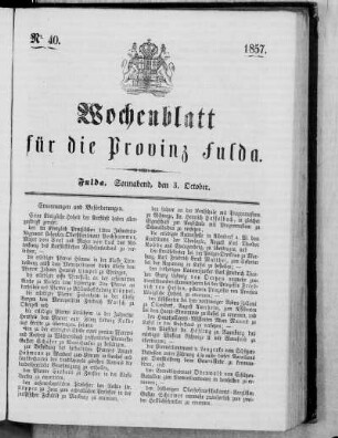 Nr. 40, Ausgabe vom 3. Oktober 1857