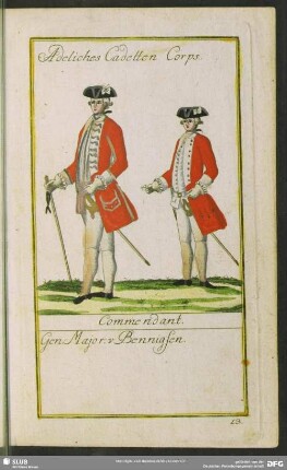Adeliches Cadetten Corps. Commendant. Gen. Major. v. Bennigsen