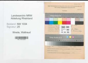 Entnazifizierung Waltraud Wrede , geb. 19.05.1920 ()