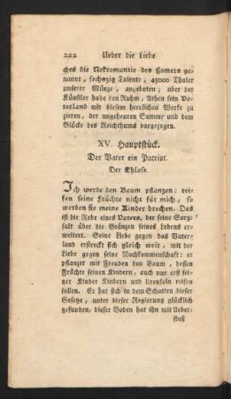 XV. Hauptstück. Der Vater ein Patriot. Der Ehlose.