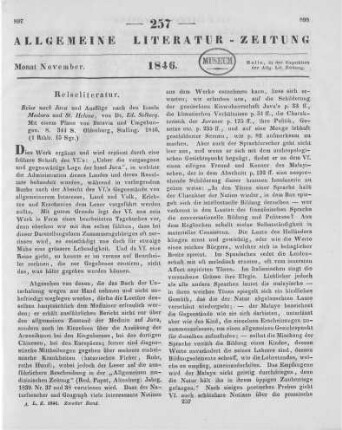 Selberg, E.: Reise nach Java und Ausflüge nach den Inseln Madura und St. Helena. Mit einem Plane von Batavia und Umgebungen. Oldenburg: Stalling [u.a.] 1846