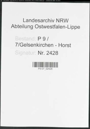 Sterberegister Standesamt Gelsenkirchen-Horst