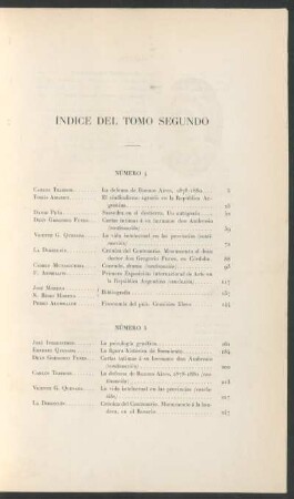 Índice del tomo segundo