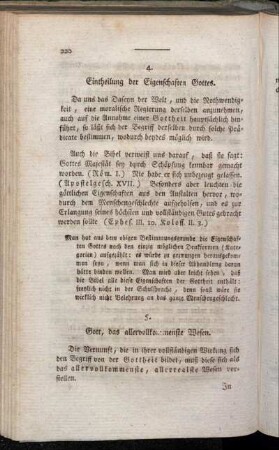 4. Eintheilung der Eigenschaften Gottes