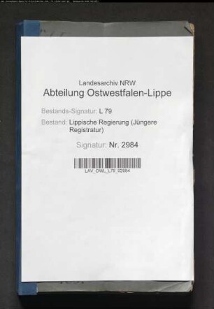 Aufnahme der Geisteskranken in die Irrenanstalt zu Brake - Allgemeines -, Band 1