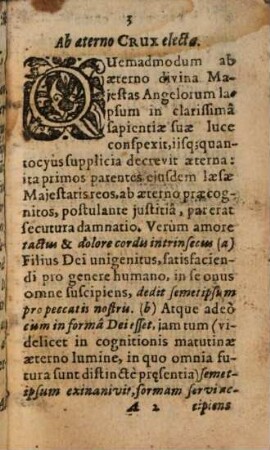 Perpetua Crux Jesu Christi, a puncto Incarnationis ad extremum vitae