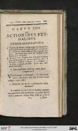 Caput XXIV: De actionibus feudalibus