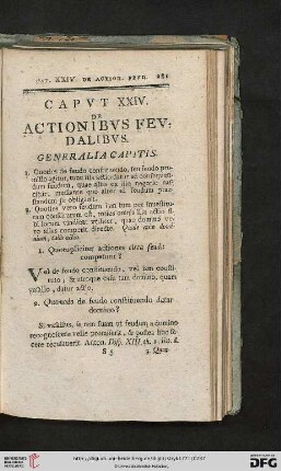 Caput XXIV: De actionibus feudalibus
