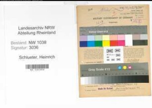 Entnazifizierung Heinrich Schlueter , geb. 27.12.1912 (Bahnbeamter)