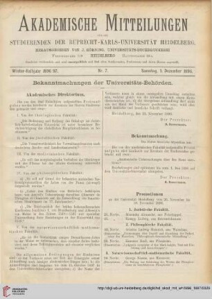 Nr. 7 (5. Dezember 1896)