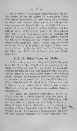 Praktische Beschäftigung der Schüler