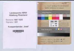Entnazifizierung Josef Kueppenbender , geb. 20.06.1901 (Postassistent)