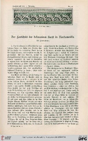 Der Fortschritt der dekorativen Künste in Nordamerika