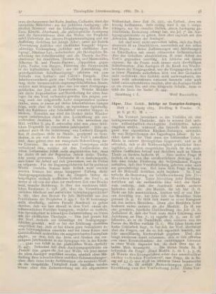 58-59 [Rezension] Jäger, Gottfr., Beiträge zur Evangelien-Auslegung. Heft 1