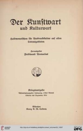 28,1: Kunstwart und Kulturwart