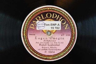 Eugen Onegin : Arie des Lenski aus dem II. Akt / (Tschaikowski)