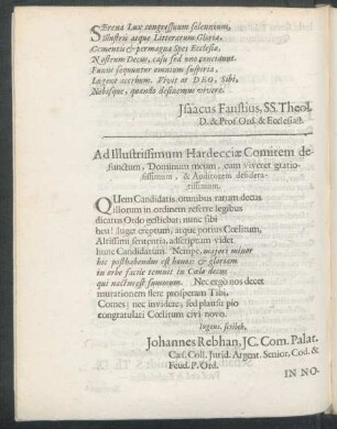 Ad Illustrissimum Hardecciae Comitem defunctum ...