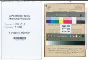 Entnazifizierung Heinrich Schippers , geb. 27.06.1913 (Hilfsschaffner)