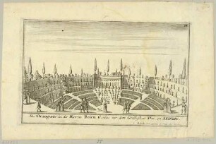 Die Orangerie im Großbosischen Garten im Osten von Leipzig, aus Bodenehrs Europens Pracht und Macht: Prospekte, um 1720