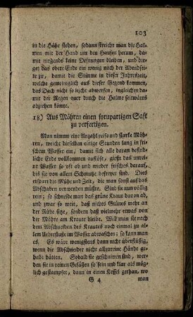 18) Aus Möhren einen syrupartigen Saft zu verfertigen.