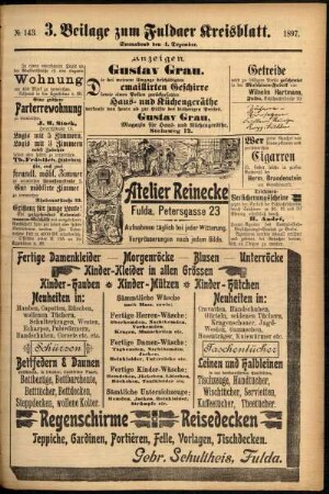 Vierte Ausgabe vom Samstag, den 04. Dezember 1897.