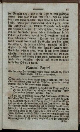 Neuntes Capitel. - Dreyzehntes Capitel.
