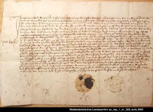 Testament des Priesters Hermann Grone in Muhde = OUB II, Nr. 1265, S. 310 Ausstellungsort: Emden Aufgedrücktes Siegel verloren