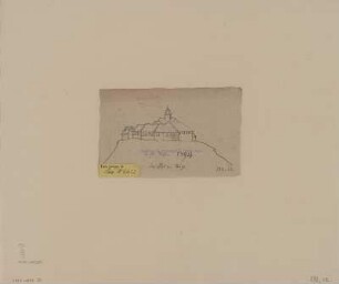 Ansicht von Taucha, Handzeichnung, 1794 : Das Schloß von Taucha / [G. F. Klemm del.] - [S.l.] , 1794. - 1 Kunstbl. : Handzeichng. ; 18 x 11 c