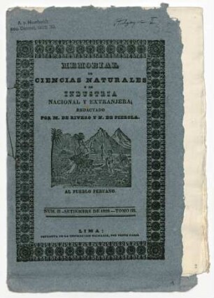 "Memorial de Ciencias Naturales y de Industria Nacional y Extranjera;"