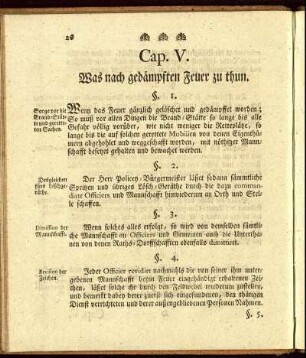 Cap. V. Was nach gedämpften Feuer zu thun.