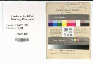 Entnazifizierung Bill Niedt , geb. 23.12.1909 (Tischler)