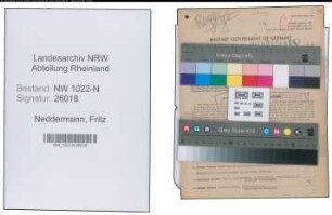 Entnazifizierung Fritz Neddermann , geb. 12.08.1891 (Metzger)