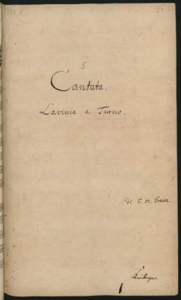 Lavinia a Turno; S, strings, bc; GraunWV B:III:23