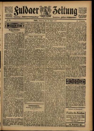 Dritte Ausgabe vom Samstag, den 18. April 1903.
