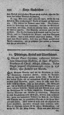 Q. Horatii Flacci carmina, collatione scriptorum Graecorum illustrata.