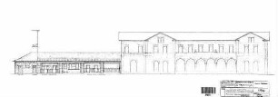 Göppingen: Ansicht gegen den Bahnhofsvorplatz, Geradliniger Ausgang der Unterführung zum Bahnhofsvorplatz Empfangsgeb.