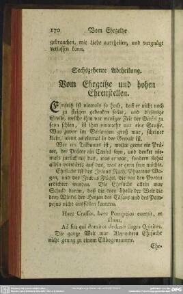 Sechszehente Abtheilung. Vom Ehrgeitze und hohen Ehrenstellen