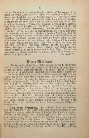 Kleinere Mittheilungen