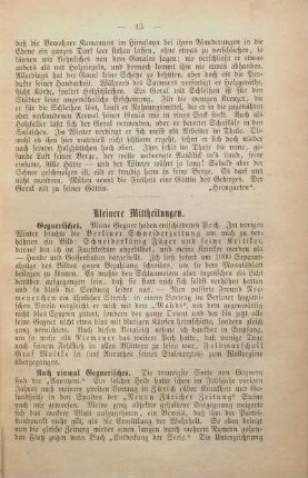 Kleinere Mittheilungen